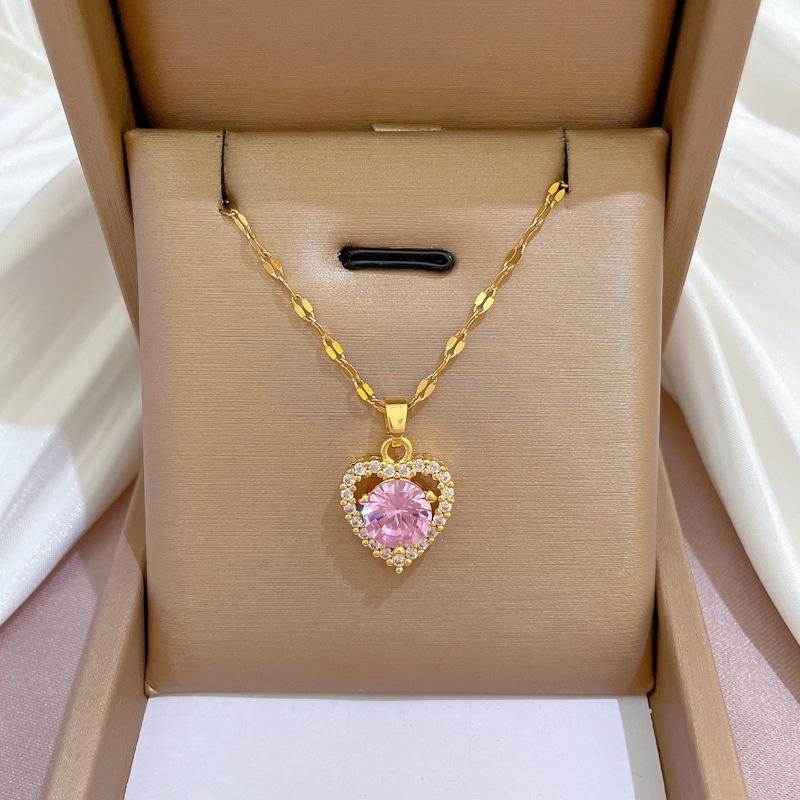 Micro-Sertissage Tempérament Luxe Léger Plein de Diamants Or Véritable Exquis Micro-Sertissage Collier Chaîne Clavicule Tendance Mode Féminine