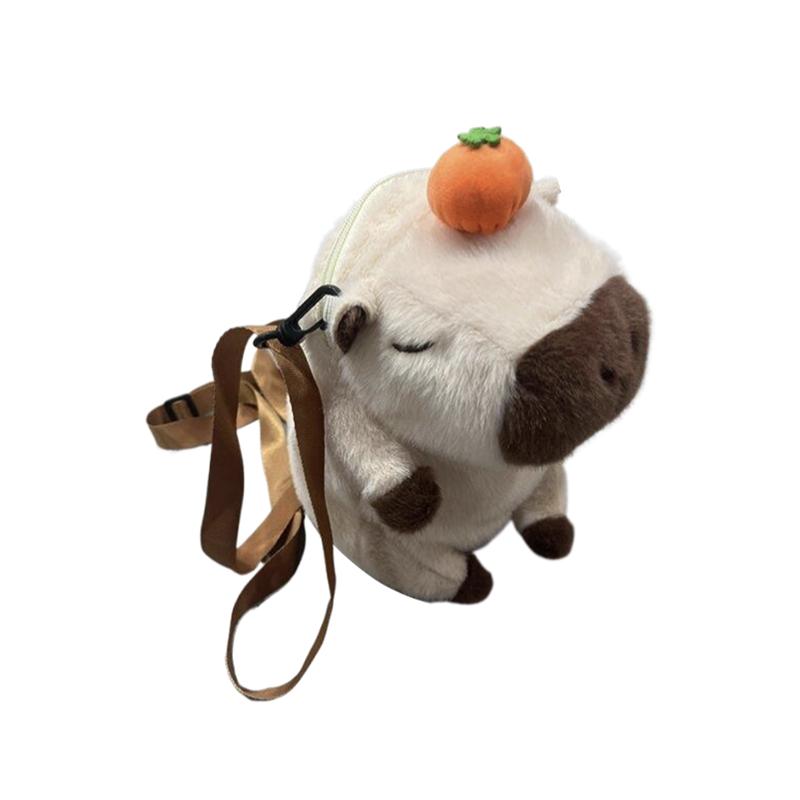 Cute  Capybara Plush Backpack Large Capacity Capybara Crossbody Bag Handbag Soft Capybara School Bag For Girls Birthday Gifts