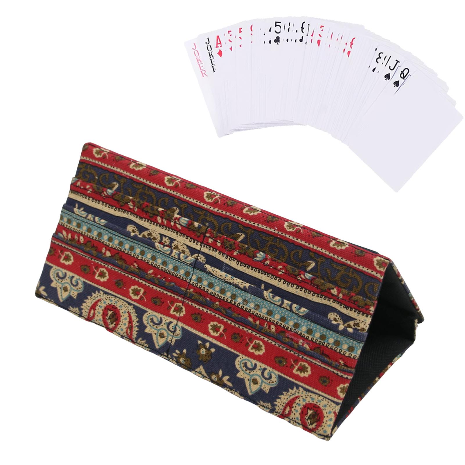 

Складной держатель для игральных карт из полиэстера для игровых карт Canasta Poker Bridge Cards Небесно-голубой