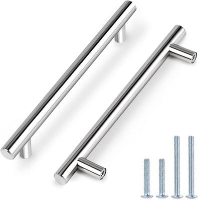 Furniture Handle Rail for Drawers Cabinets Steel 256mm 5pcs Silver Color