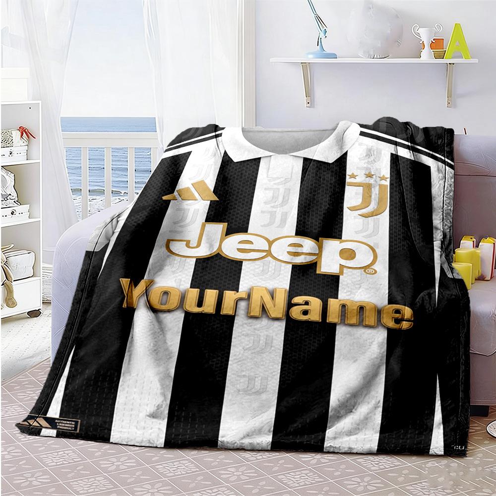 Juventus Personalized Name Blanket Multi-purpose Personalized Blanket Comfortable Throw For Livingroom Nap Chair Sofa for All Occasions