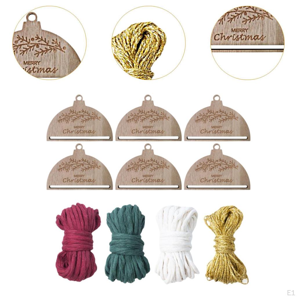 Ozdoby Makrama 6 Sztuk Dekoracje Świąteczne ze Wzorem Gałązki Drzewa Plecione Dekoracje Świąteczne DIY