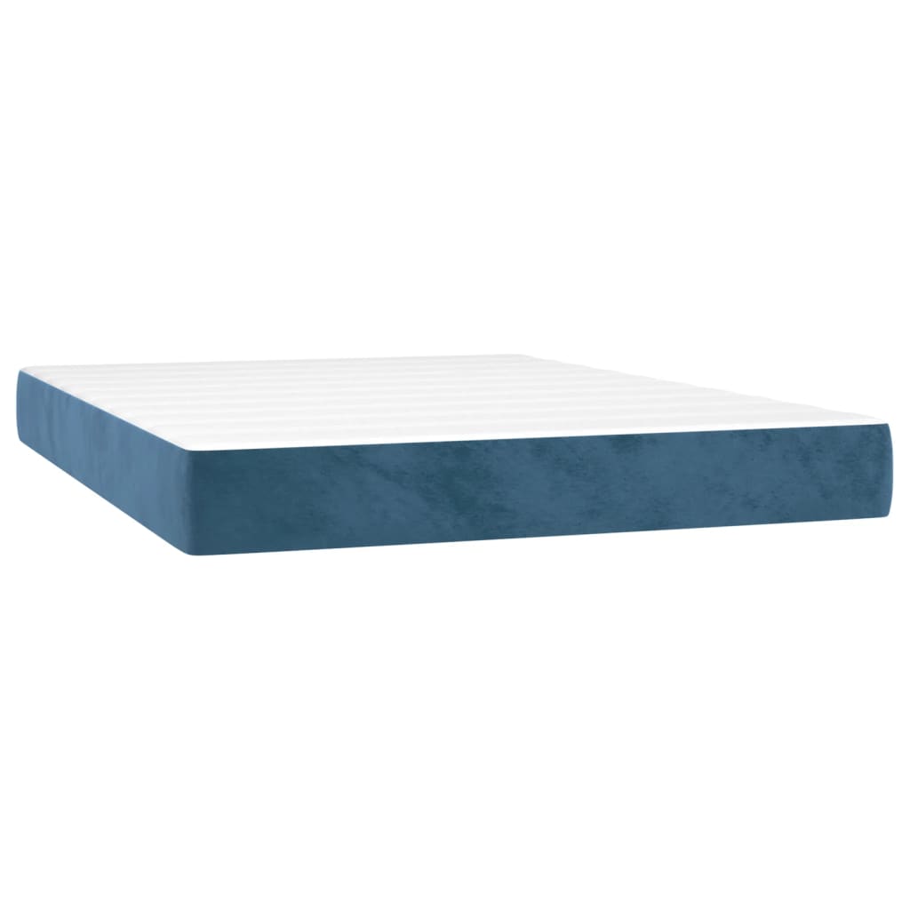 Pocket Spring Mattress Medium Firm Dark Blue 140x190x20 cm Velvet