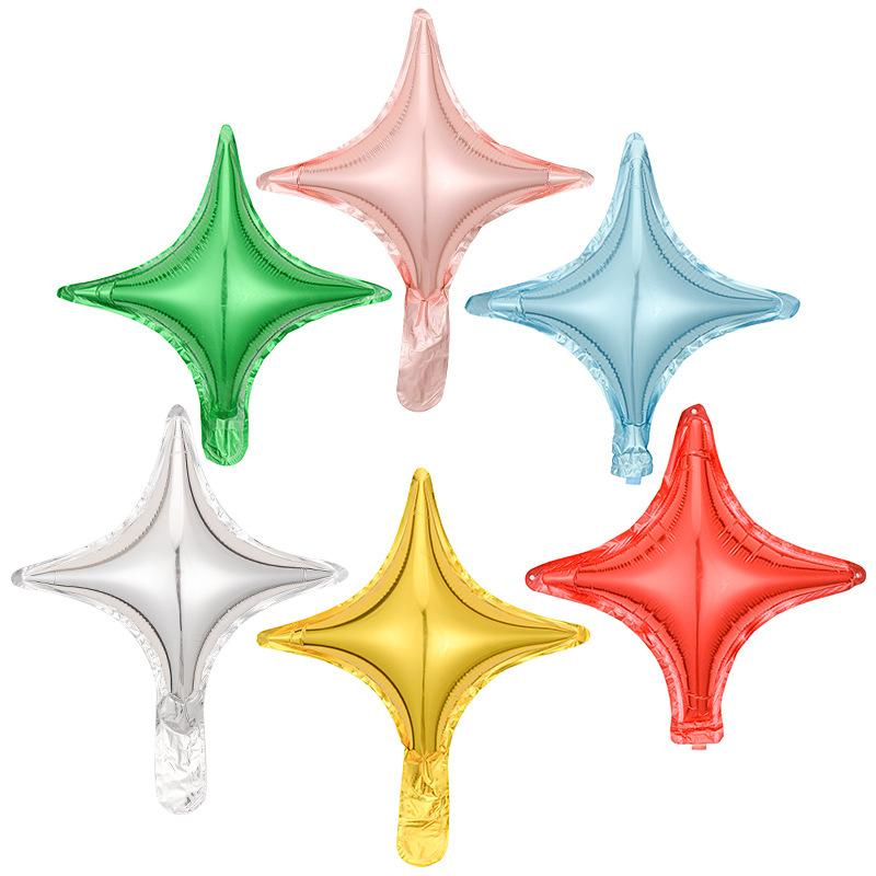 10 Inch Four-Pointed Star Balloon Aluminum Film Light Plate 24 Inch Cross Star Balloon Party Decoration Arrangement Quadrangle Ball