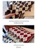 Korean Style Red Plaid Cashmere-Feel Knitted Snood for Women