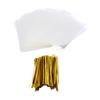 200PCS Clear Treat Bags PP Clear Goodie Bags with Gold Twist Ties for Cookies Candy Party Favors