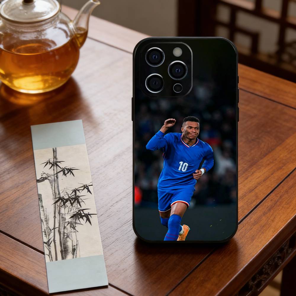 K-Kylian M-Mbappe Phone Case For iPhone 17,16,15,14,13,12,11 Plus,Pro Max,XS,Soft Silicone Black Cover