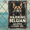 Vintage Belgische Mechelse Herder Metalen Muurbord Hond Beveiliging