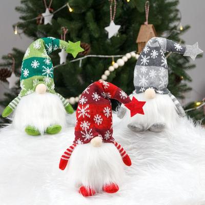 Gifts With Led Light Christmas Gnome Plush Doll Nordic Handmade Faceless Doll Knitted Tomte Ornaments New Year