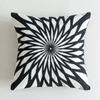 Home Decorative Embroidered Cushion Cover Black White Canvas Cotton Square Embroidery Pillow Cover 45X45Cm For Sofa Bed Chair