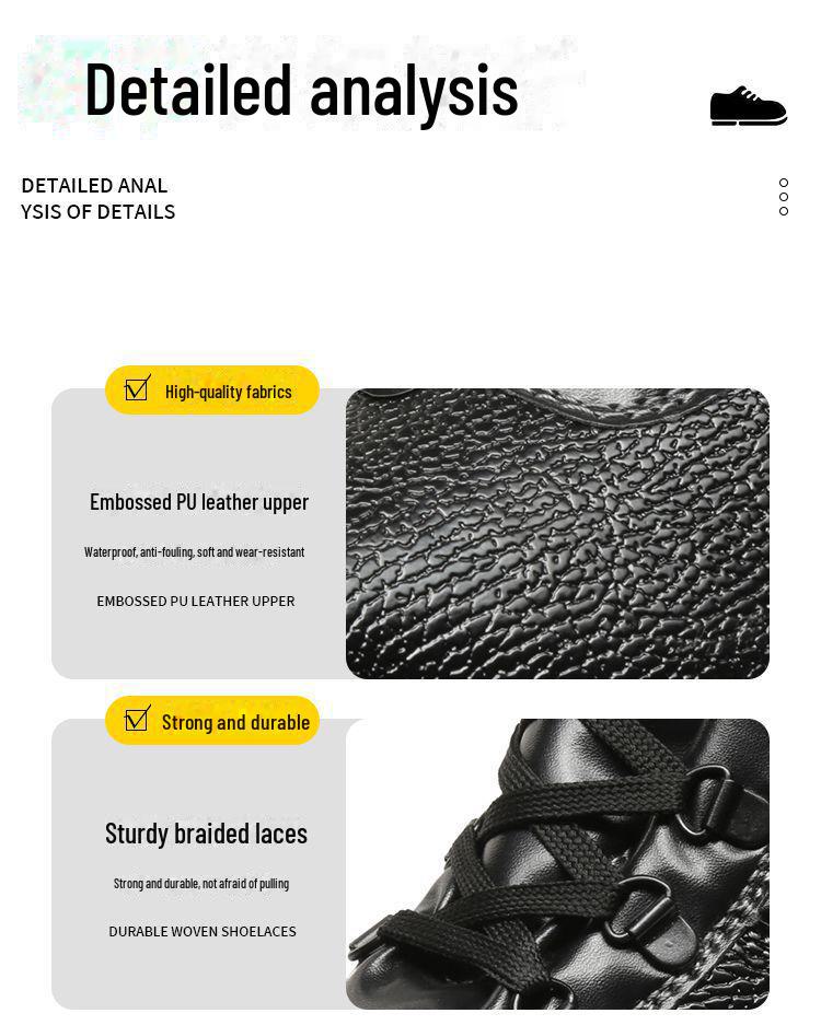 Men's Steel Toe Anti-Smash and Anti-Puncture Work Shoes - Wear-Resistant Safety Footwear