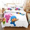 Kühl Weich Polyester Mikrofaser Let's Go Pocoyo Lern Cartoon Thema 3-teilige Bettwäsche 1 Bettbezug + 2 Kissenbezüge Ganzjahres