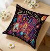 1Pc Tarot Pouch Cushion Cover Black Mystic Cards Print Pillowcase For Sofa Bedroom Decorative Throw Case Home Gift x-2