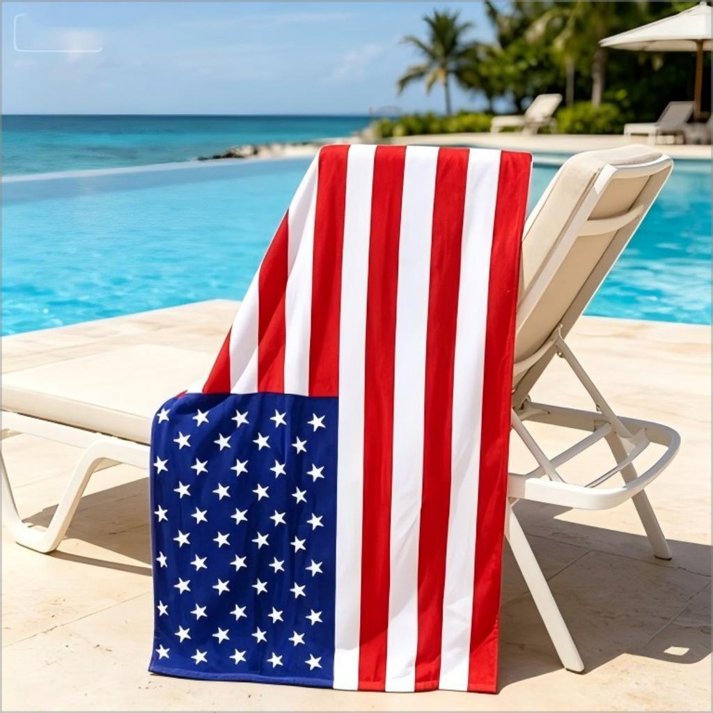 1 Stück USA Amerikanische Flagge Druck Strandtuch Extra Groß Schnelltrocknend Mikrofaser Sandfrei Saugfähig für Pool Reisen Waschbar