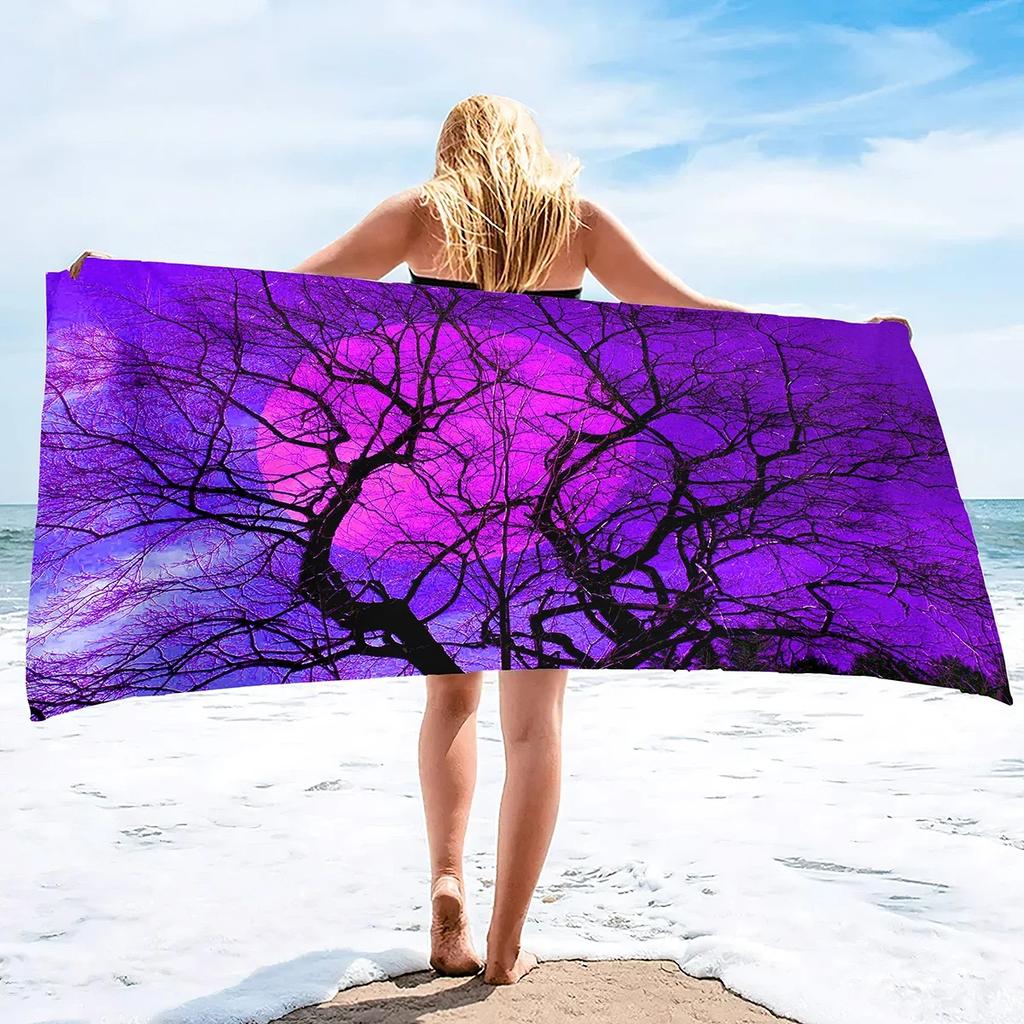 Mikrofaser Pool Sanddicht Strandtuch Decke Schnell Schnelltrocknend Sandfrei Dicht Außen Reise Schwimmen Mikrofaser Landschaft Geschenk
