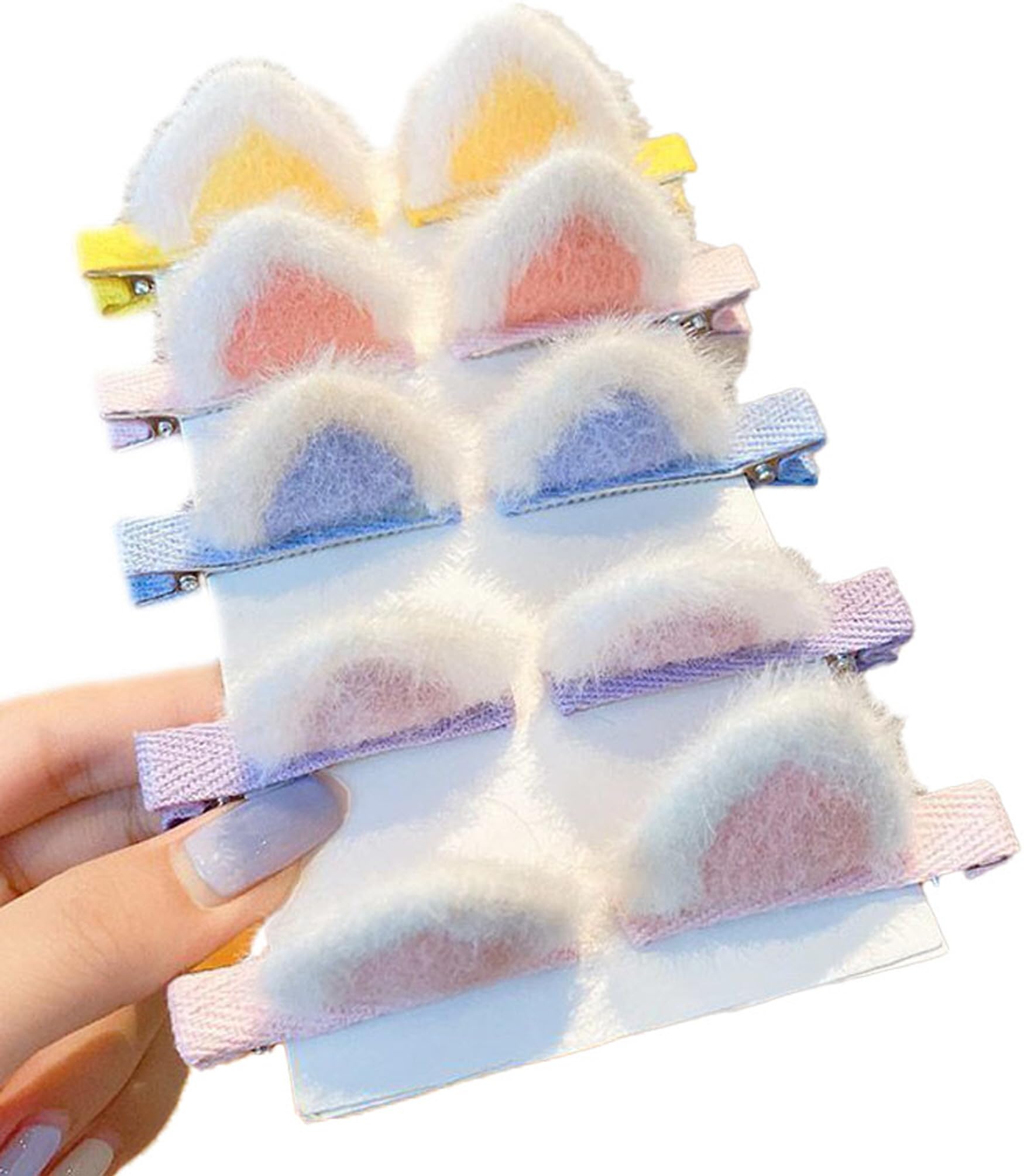 Pastel Nyanko Clips, 5 Colors, Set of 10, Ribbon Clips, Lolita, Dreamy Kawaii, Gothic Lolita Hair Clips, Hairpins, Hair Accessories [Used]