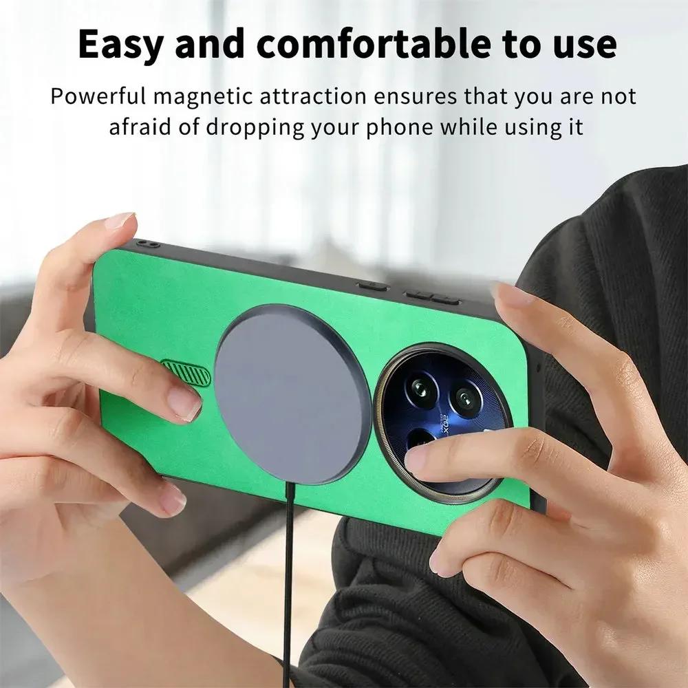 For Realme 13 Plus 13pro+ Luxury Leather for Magsafe Magnetic Wireless Charging Shockproof Matte Cover for Realme 11 12pro 13 Pro Plus Realme13