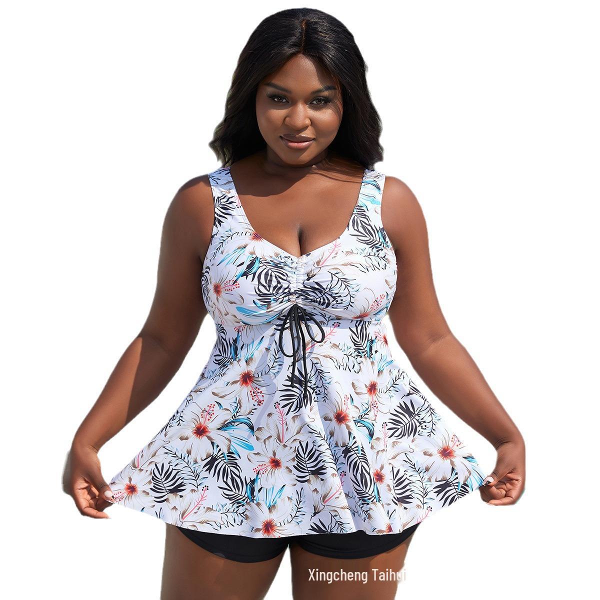 

Женский купальник большого размера 2025 года, быстросохнущий, цельный, с плоским вырезом для ног, бежевый XL белый