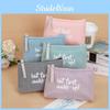 Pure Color Letter Makeup Bag Women Waterproof Portable Student Canvas Cosmetic Storage Gift Phone Bag