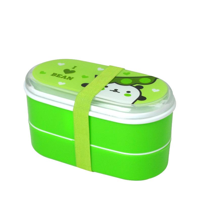 High Quality Cartoon Healthy Plastic Bento Box,Portable 600ml Lunch Bento Boxes Food Container Dinnerware Lunchbox Cutlery