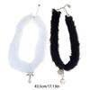 Elegant Mink Hair Plush Choker for Women Fashion Christmas Snowflake Pearl Pendant Necklace Wedding Party Jewelry Gift