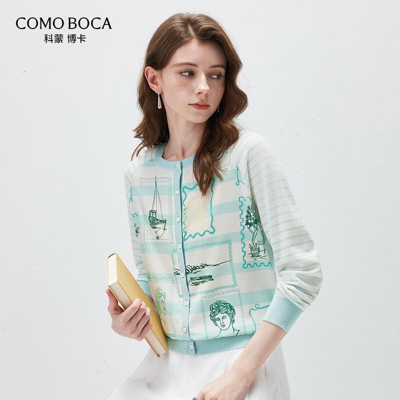 Kommbock Women s Silk Blend Artistic Print Knit Cardigan XL