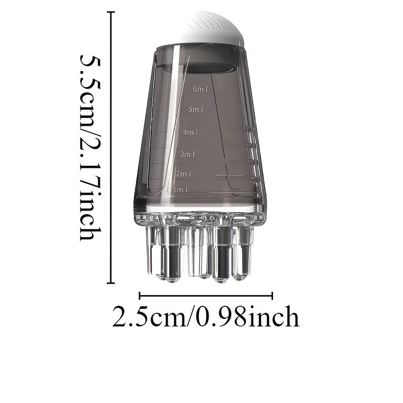 1pc Portable Handheld Scalp Serum Rollerball Massage Comb,Stainless Steel Bristle, ABS Plastic Handle, White & Light Grey, for Normal Hair Style