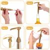 6Pcs Coffee Syrup Pump 10CC No Drip Pressed Shower Gel Liquid Pump Dispenser 750ml Juice Bottle Dispenser Pump Kitchen Gadget