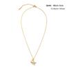 Fashion Micro-Set Four-Leaf Clover Double Pendant Titanium Steel Necklace for Women Gold Plated Non-Fading Ladies Clavicle Chain