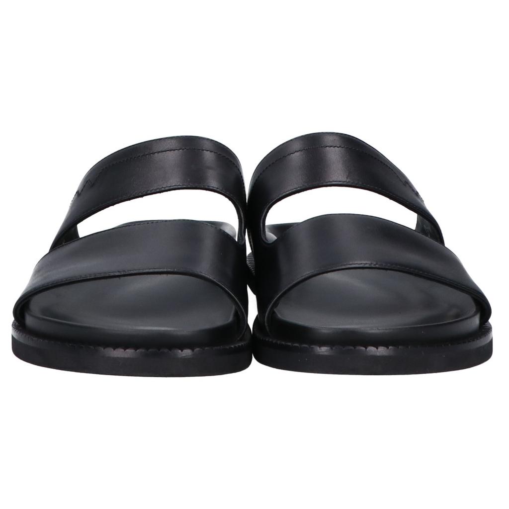 J.M. WESTON Excellent Condition 956 Leather Double V Anatomical Mules In Black Soft Calfskin Shoes 7 blackUsed