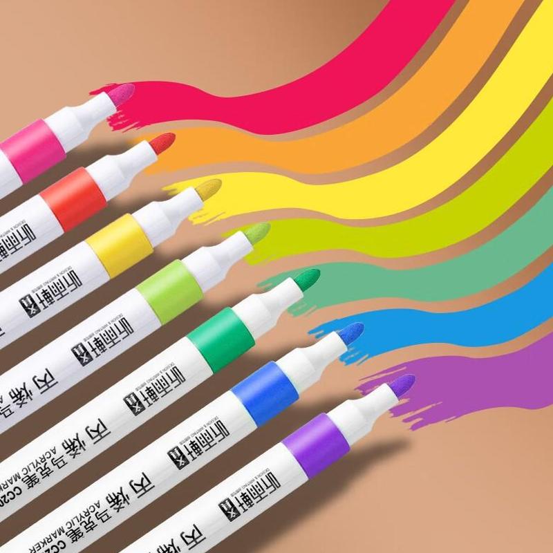 Waterproof and Opaque in Color Acrylic Marker Single Head Watercolor Pen Set Art Student Children's Special Hand Drawn Color Pen