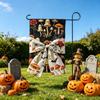 30*45cm Halloween Garden Flag, Double Sided Linen Bow Decor, Digital Printed Yard Banner for Patio Lawn Decoration