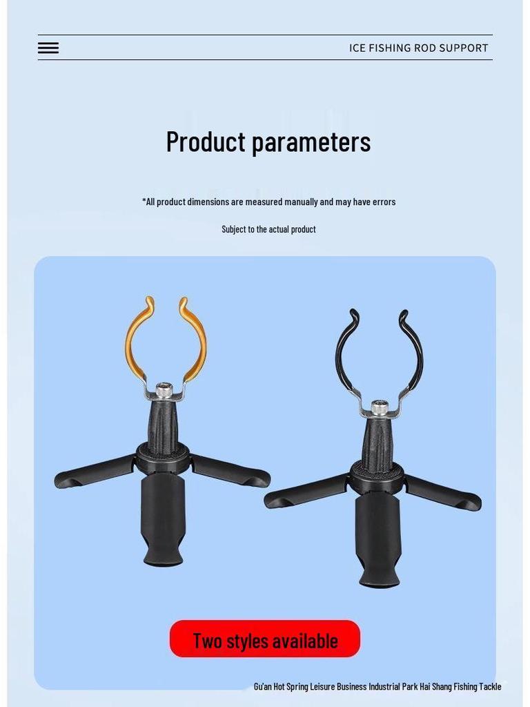 Portable Foldable Ice Fishing Rod Holder with Reel Seat - No Disassembly Needed