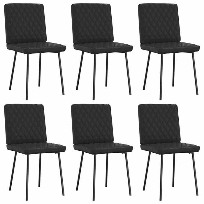 VidaXL Chaises à manger lot de 6 noir similicuir, chaise, chaise de salon, chaise d'appoint, chaise de cuisine, siège à 3315488
