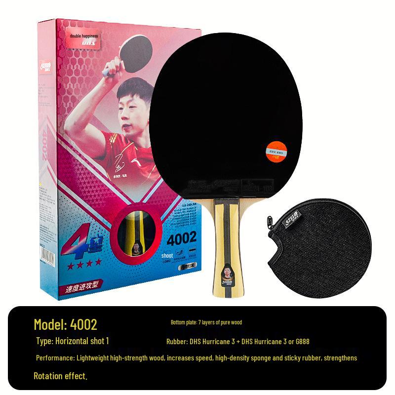 Genuine Double Happiness Table Tennis Racket for Beginners: Children's Professional 3-Star 4-Star Horizontal/Vertical Bat.