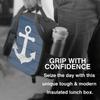 Nautical Anchor Insulated Lunch Box Reusable Portable Cooler Bag with Adjustable Shoulder Strap for Work School Picnic Travel