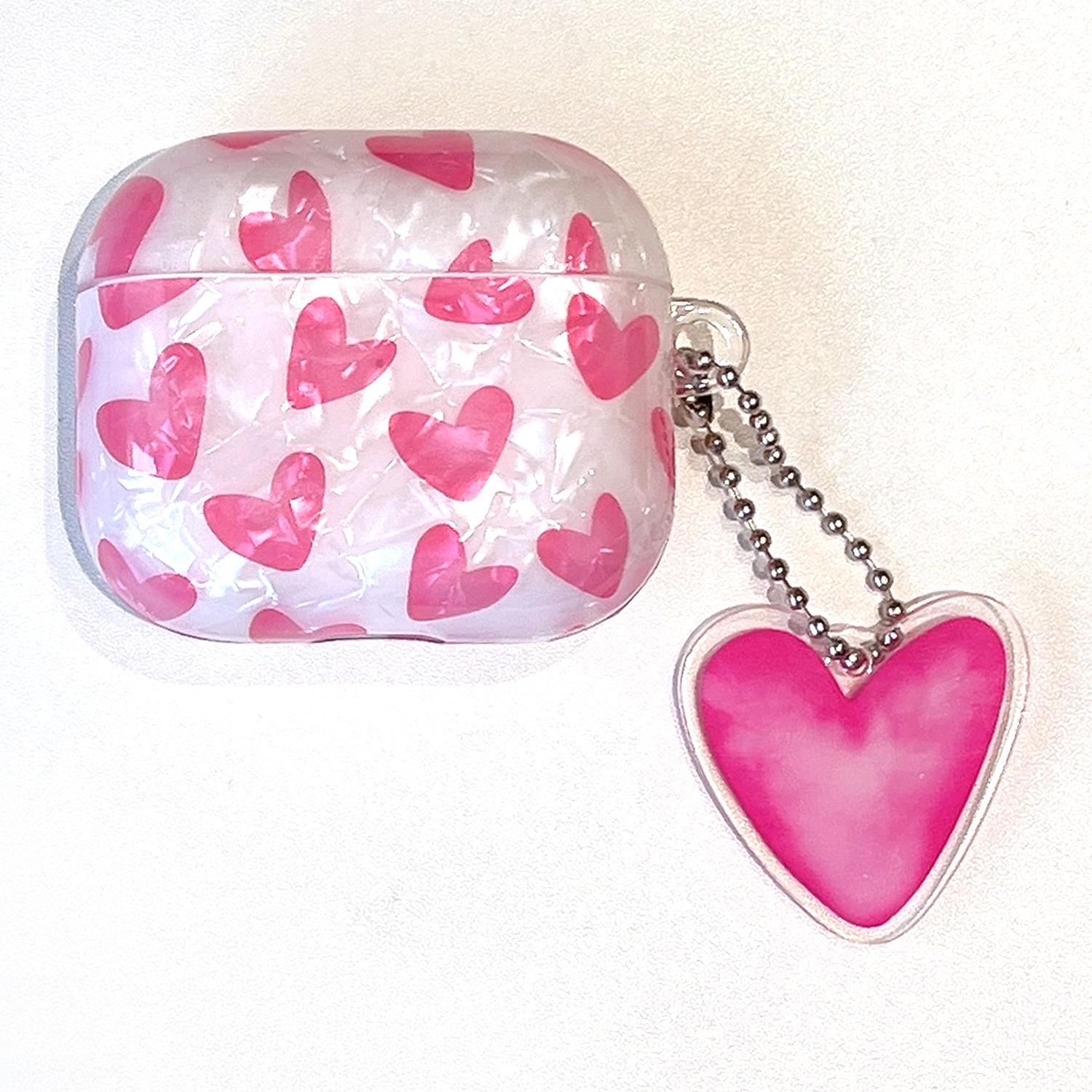 

Для AirPods 4 Чохол для навушників Раковина з візерунком Серце TPU Чохол з кулоном у формі серця Rose