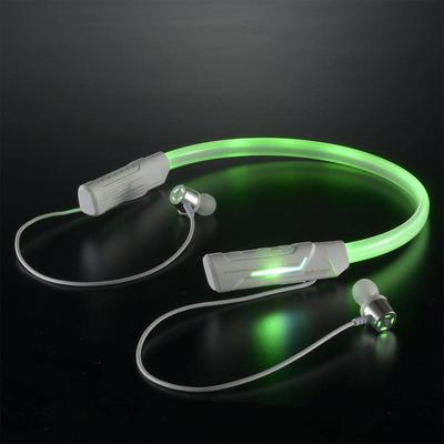 OHM AudioComm Wireless Earphones, Walking Earphones, Neck Earphones with Built-in LED, Neon Colors, Neck-Worn, with Earphone Microphone, HP-W160N