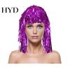 PET Glossy Ribbon Wig Colorful Foil Tinsel Wigs Metallic Fancy Party Shiny Cosplay Costume Photo Booth Prop for Adults Women Reflective Hair