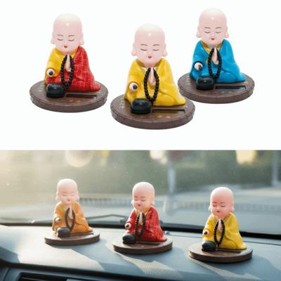 Wealth Coming Solar Nodding Buddha Toys Nodding Buddhist Monk Figurines  Desktop Mascot
