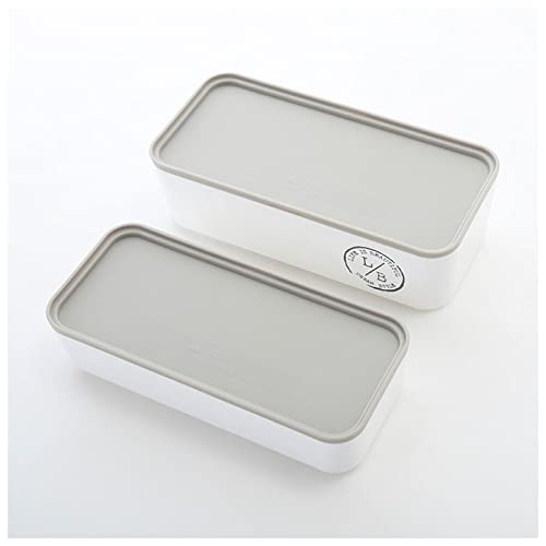 Showa Lunch Box Long Square Nest Lunch Box Gingham Check Navy 2 Tiers Lower Tier 280ml Upper Tier 450ml Compact Storage Type Made in Japan 77075 L/B