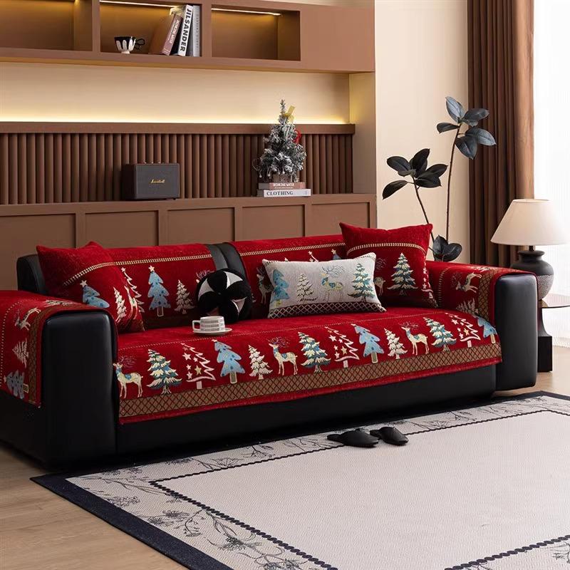 Premium Sofa Cushion  New Four-Season Universal Straight Row Special-Shaped Seat Cushion Fixed Non-Slip Sofa Cover Cloth Towel