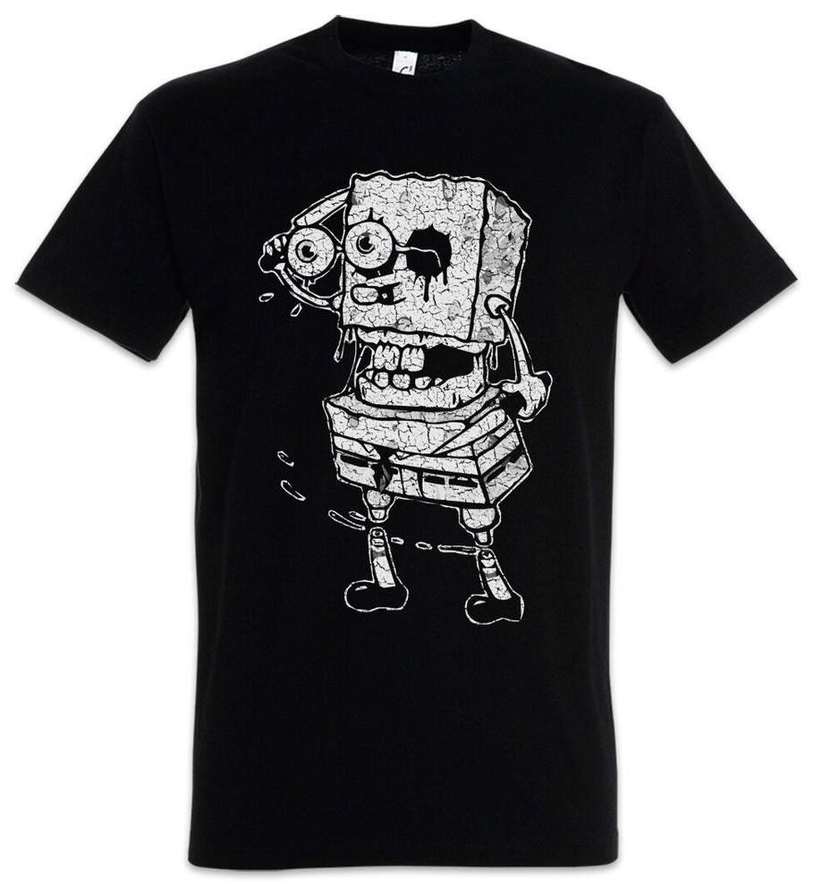 

Sponge Rob T-Shirt Fun Halloween The Zombie Bob Walking Brain Brains Eater Dead S