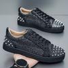 Fashion Trend Rivet Hot Diamond Nightclub Leather Shoes Men's Red Sole Casual Shoes Spirit Society Guy Board Shoes