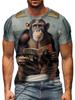 Lustiges Affen-Grafik-T-Shirt für Herren Kleidung 3D Cartoon Gorilla Orang-Utan Bedrucktes T-Shirt Unisex Kurzarm Unisex Oberteile T-Shirts