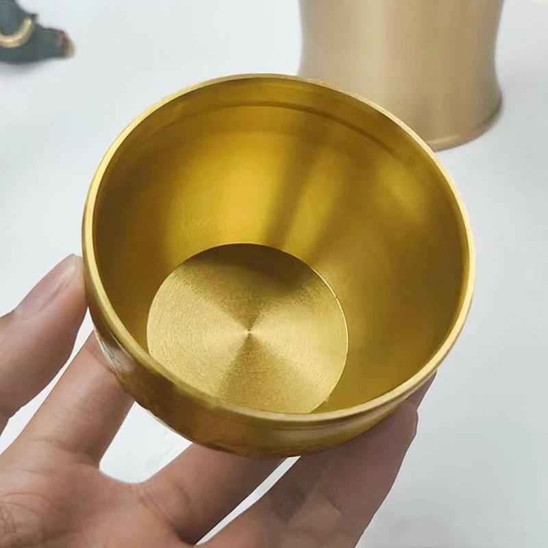 Brass Baifu Cup Rice Jar, Fortune Gathering Jar Living Room Study Copper Ornamen