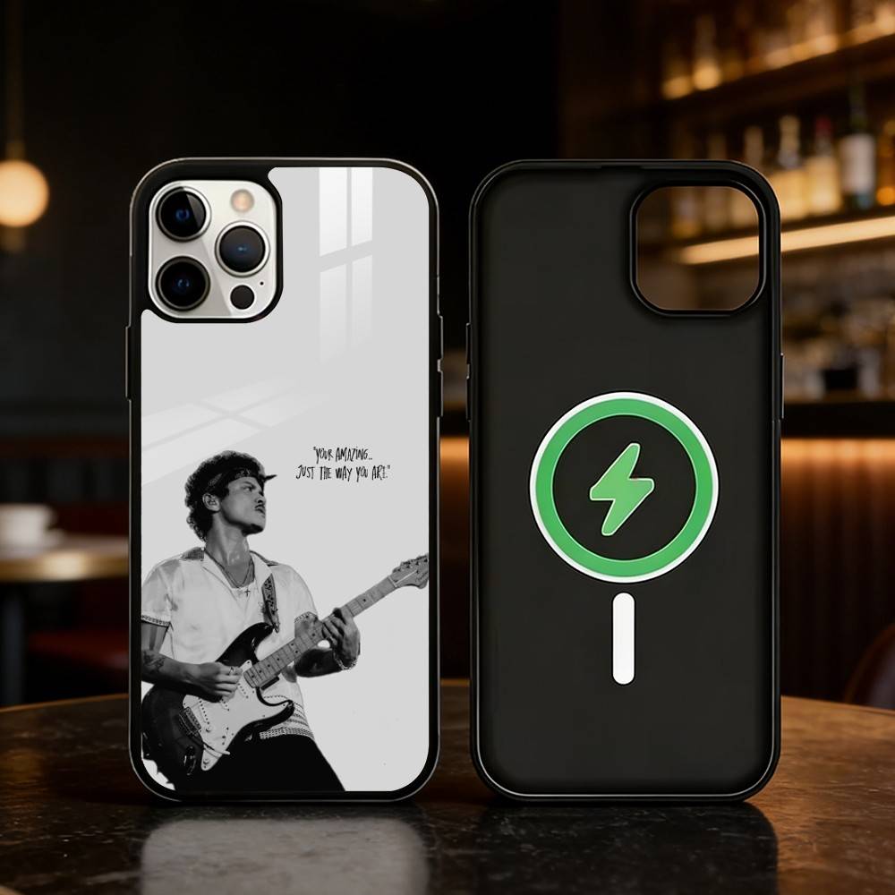 

Singer B-Bruno Mars Phone Case For iPhone 17 16 15 14 13 12 Pro Max Plus for Mirror Wireless Magnetic Cover iPhone15Plus