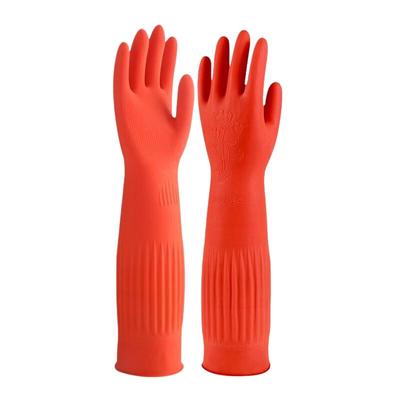 Extra Long Heavy Duty Red Latex Gloves