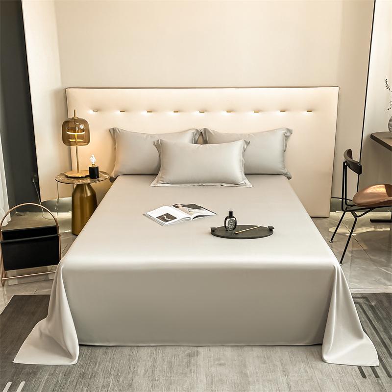 Popular 100% Cotton Sateen Bed Sheet Set - Solid Color, Long Staple Cotton, Single/Double Sizes, Three-Piece Collection