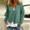 Minimalist Long Sleeve Button Down Knit Sweater Womens Lightweight Stretch Fabric Easy Layering Oversized Cardigan Coat